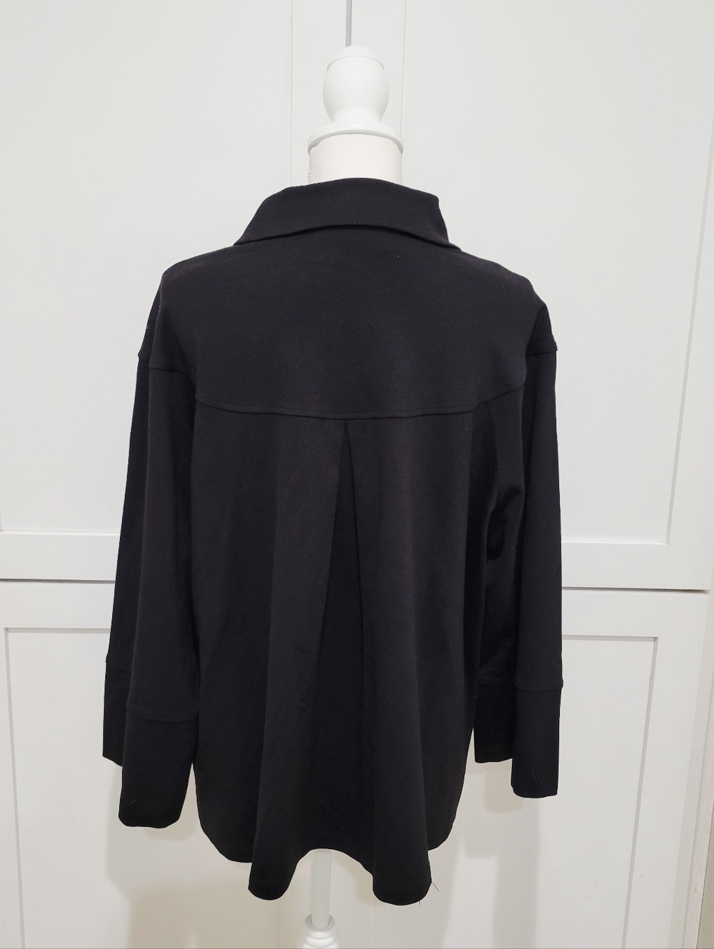 Christian Siriano New York Black Ponte Swing Jacket with Gold Buttons | Size XL - Picture 2 of 5